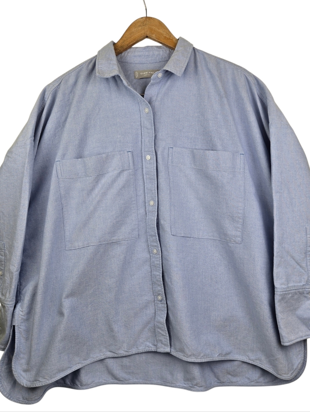 Everlane Boxy Oxford Shirt in Light Blue Womens Sz XL. Minimalist, Capsule